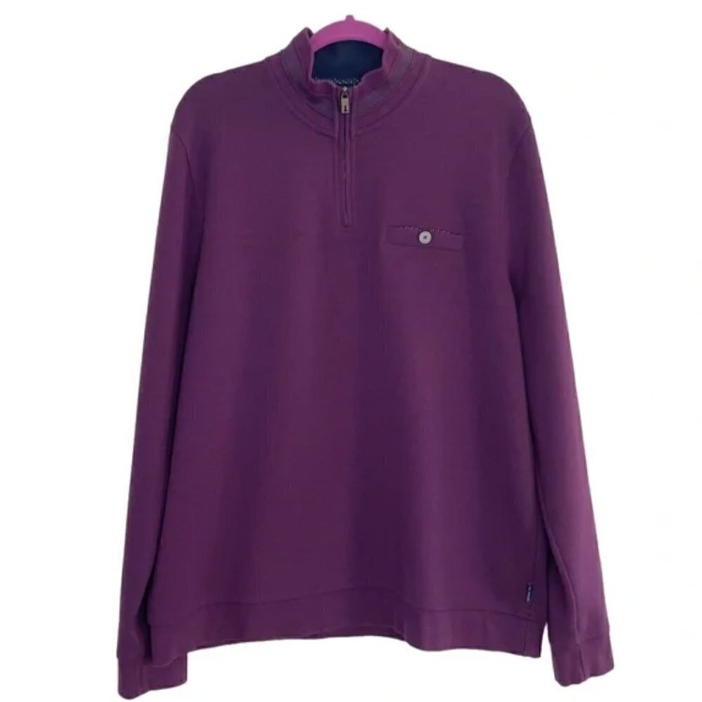 Ted Baker London 1/4 Half Zip Pullover Sweater Sweatshirt Size XL